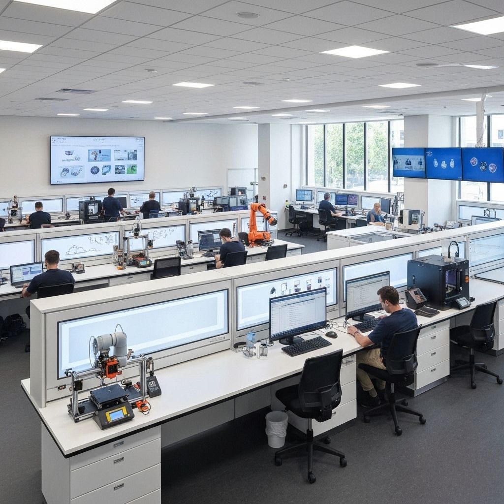 Engineers brainstorming and collaborating